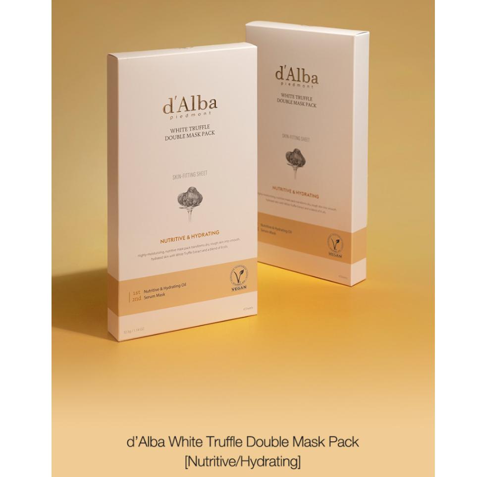 D’Alba White Truffle Double Mask Pack [Odżywczy / Nawilżający] 2 OPAKOWANIA(8 arkuszy)