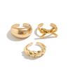 Wind Design Metal Glossy Bow Ring, Geometric Thread Open Ring Index Finger Ring