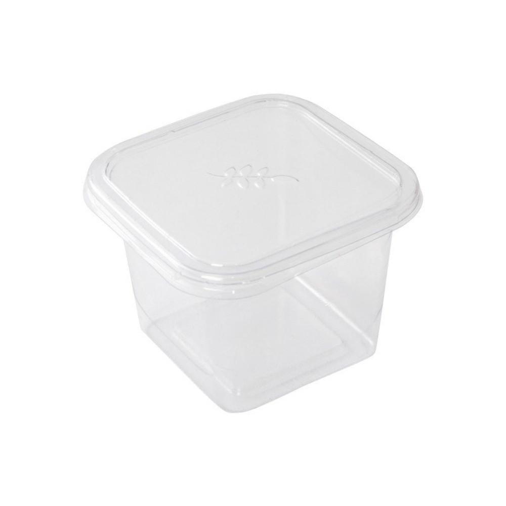 50Pcs Disposable Mousse Dessert Box With Lid Square Acrylic Food Cake Cup Clear Plastic Cups  Cookie