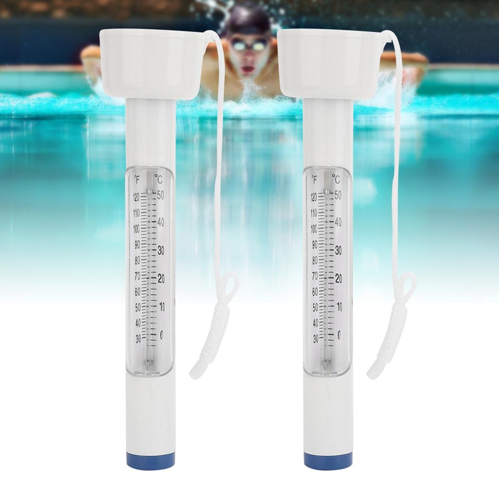2PCS High Quality Compact Lightweight Swimming Pool Water Temperature Meter Float ThermometerWhite