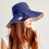 Summer   Sunshade And Sunscreen Bucket Hat Korean Version Large Brim Outdoor Fashion Neck Hat