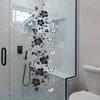 Modern Style Black Floral Vine And Butterfly Wall Sticker, for Self-Adhesive Removable Decoration on Plastic Surfaces in Bedrooms, Living Rooms