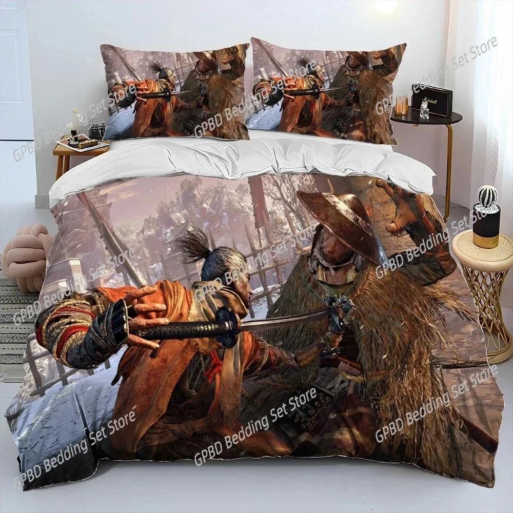 Comforter S-Sekiro Shadows Die Twice Game Bedding Set 3D Printed Suitable For Bedroom Kids Home Textile