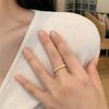 Plated Gold Textured 3D Index Ring, European and American Cold Style.