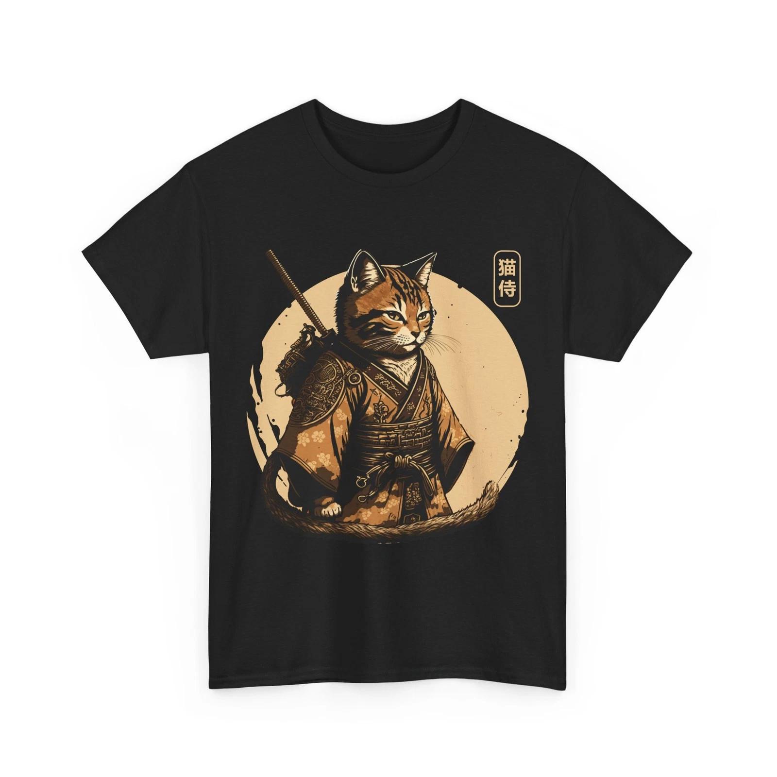 Ninja Cat Japanese Samurai Cat Japanese Culture Lovers T shirt L