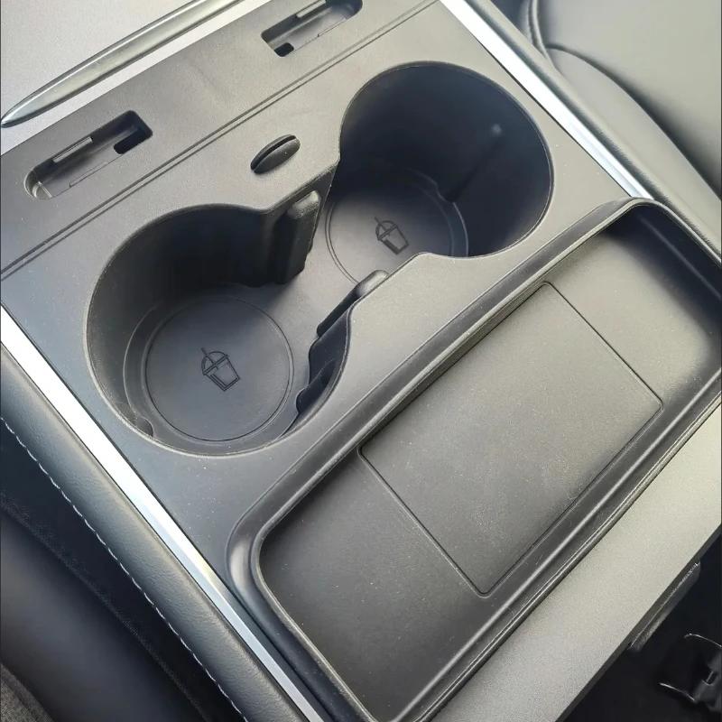 For Tesla Model Y Multifunctional Water Cup Holder Central Control Storage Box Model3 Drinks Holder Storage Tray Car Accessories