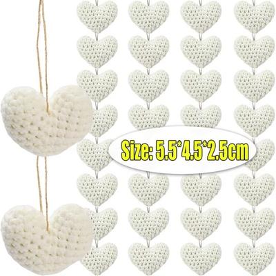 10PCS Handmade Heart Pendant Heart-shaped Knitted Love Ornament Valentine's Day Clothing Accessory Clothing Decoration