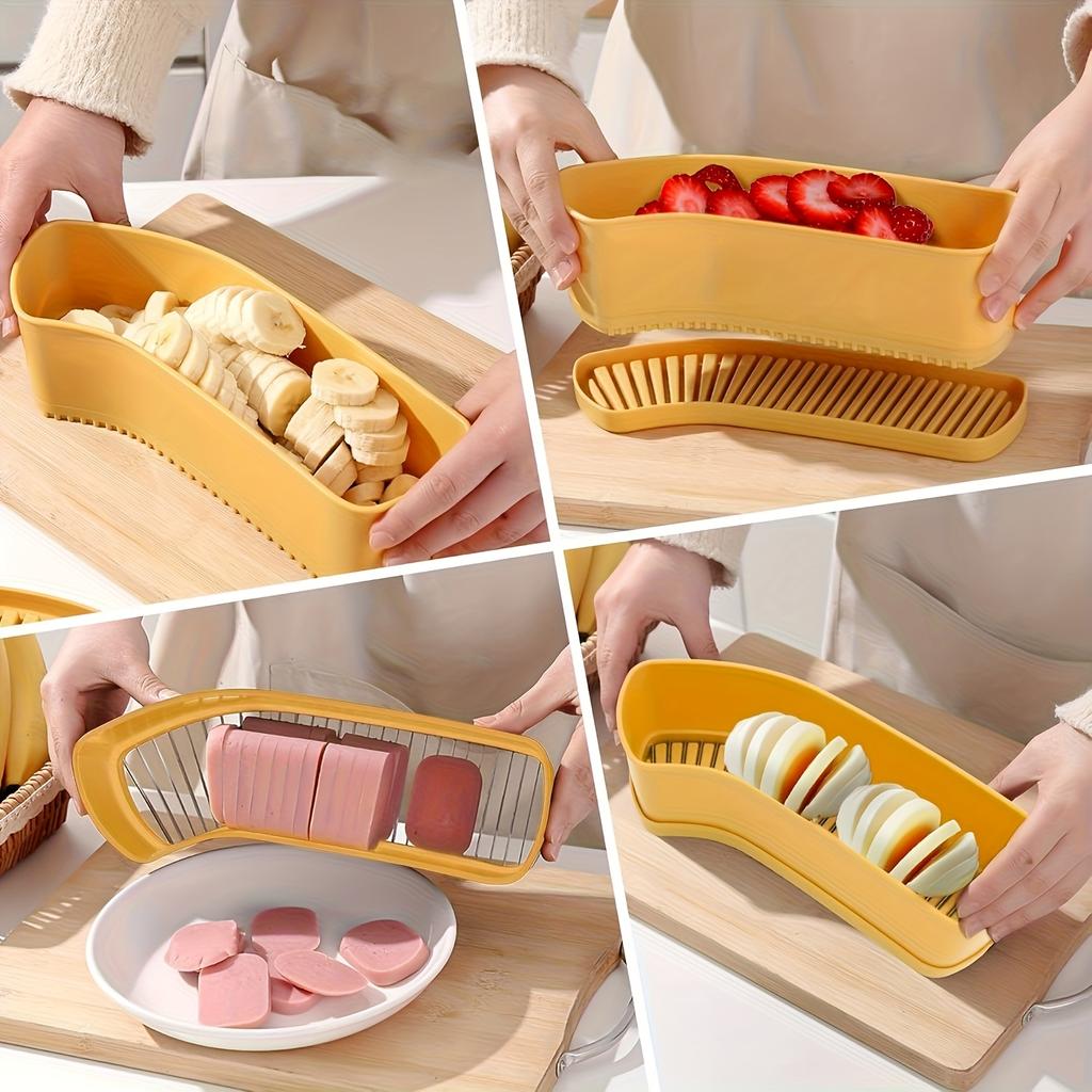 1pc Multifunctional Fruit Slicer Cup Banana Slicer, Cucumber, Strawberry Slicer, Ham Egg Slicers, Kitchen Portable Slicing Tool
