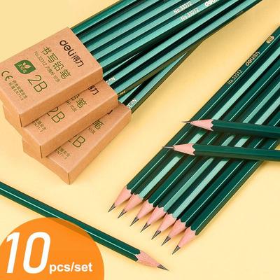 10 Teile/los Holz Bleistift HB 2B Kinder Zeichnung Skizze Prüfung Bleistift Schreibwaren Kunst Liefert