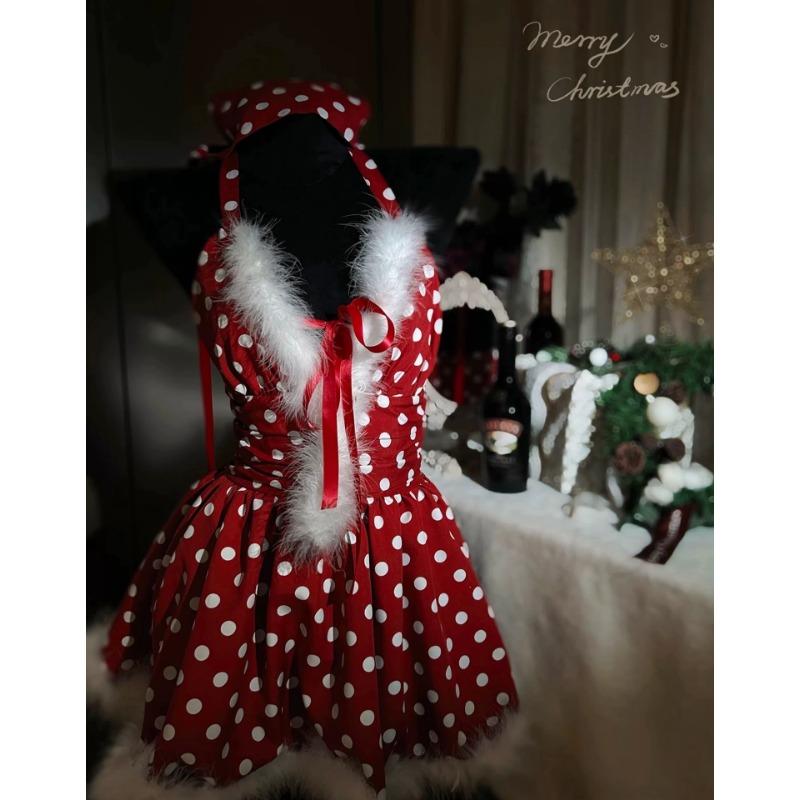 Sex underwear sexy pure desire Jiaojiao Monroe * new robe polka dot fairy rough edge neck puffy skirt