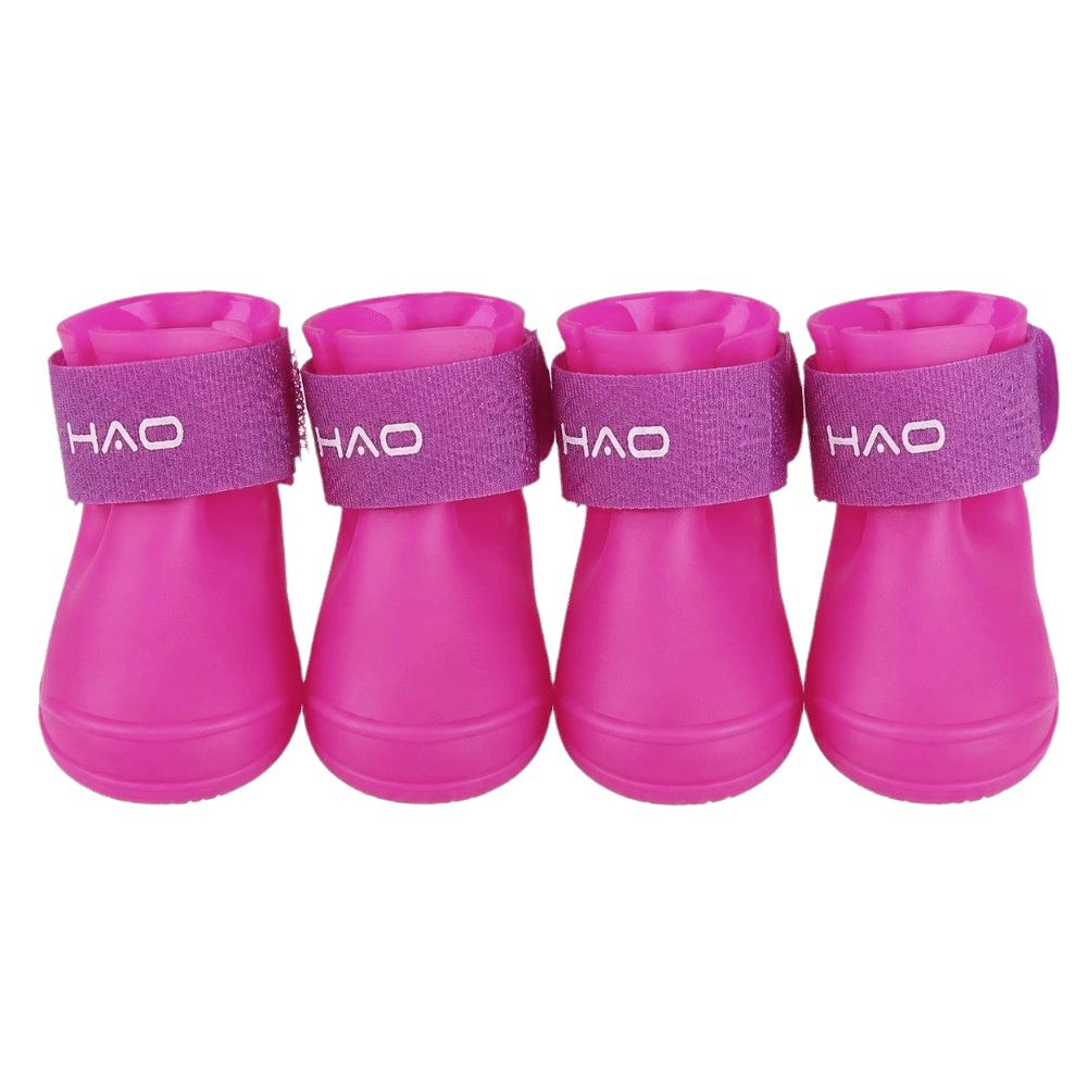 2pairs Waterproof Dog Rubber Boots Anti-slip Cat Puppy Foot Cover Portable Pet Shoes Outdoor