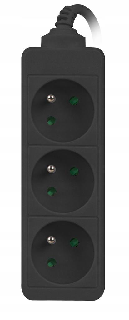 Listwa Przedłużacz Lanberg 1,5m Czarna 3x 230V PL, Kabel Wykonany Z Pełnej Miedzi