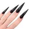 European & American Long Pointed Dark Series Wearable False Nails - Removable Solid Color Nail Art