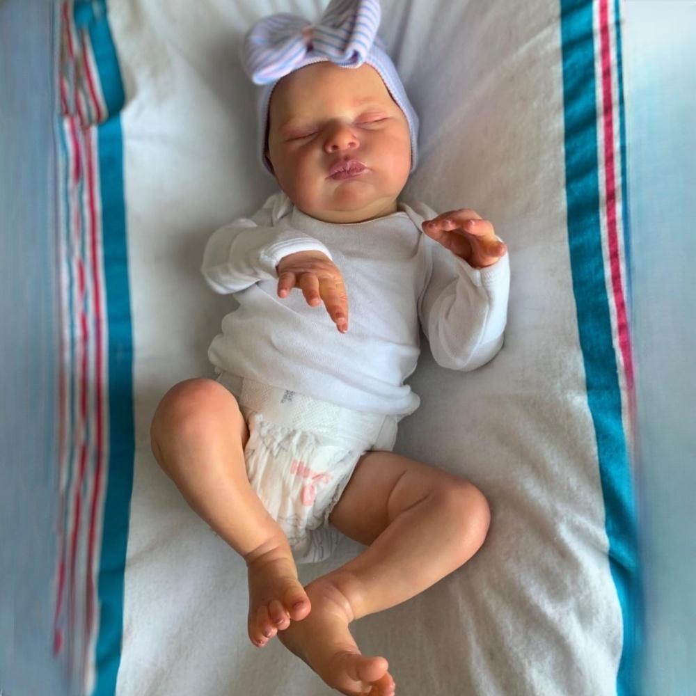 Lifelike Handmade 3D High-color Painting Reborn Dolls 20'' 50cm Soft Cotton Body Newborn Doll Closed Eyes Realsitic Sleeping Baby Doll Toys for Kids