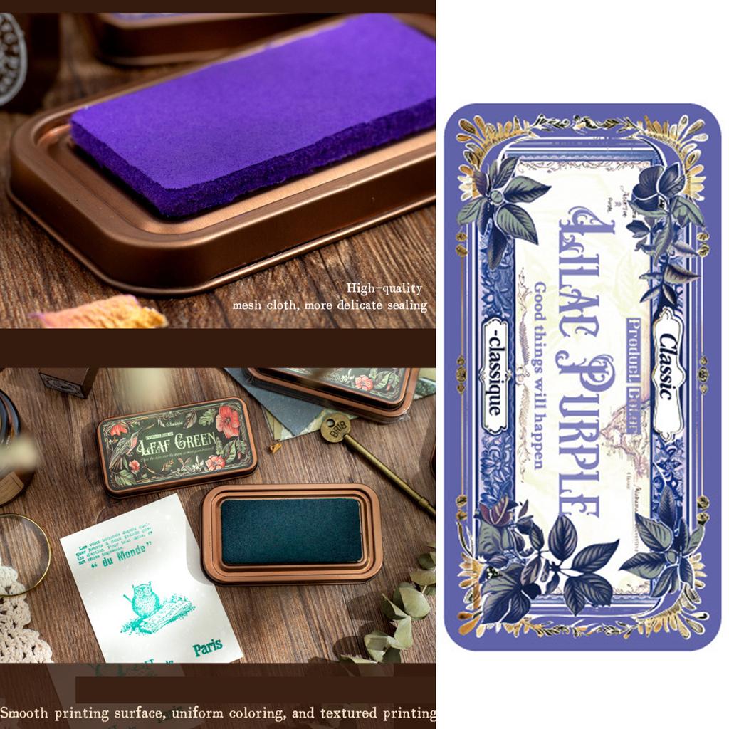 Medieval Legend Series Ink Pad Retro Paper Inkpads with Metal Case Quick Drying Ink Pad Stationery School Supplies