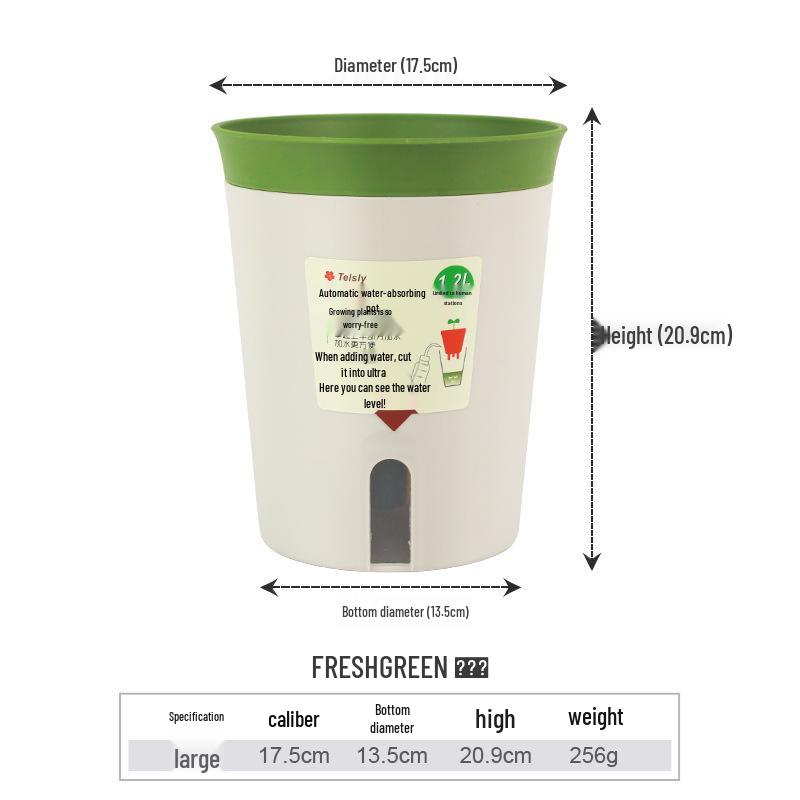 Self-Watering Resin Flower Pot for Hydroponic Plants - Ideal for Home and Balcony Gardening