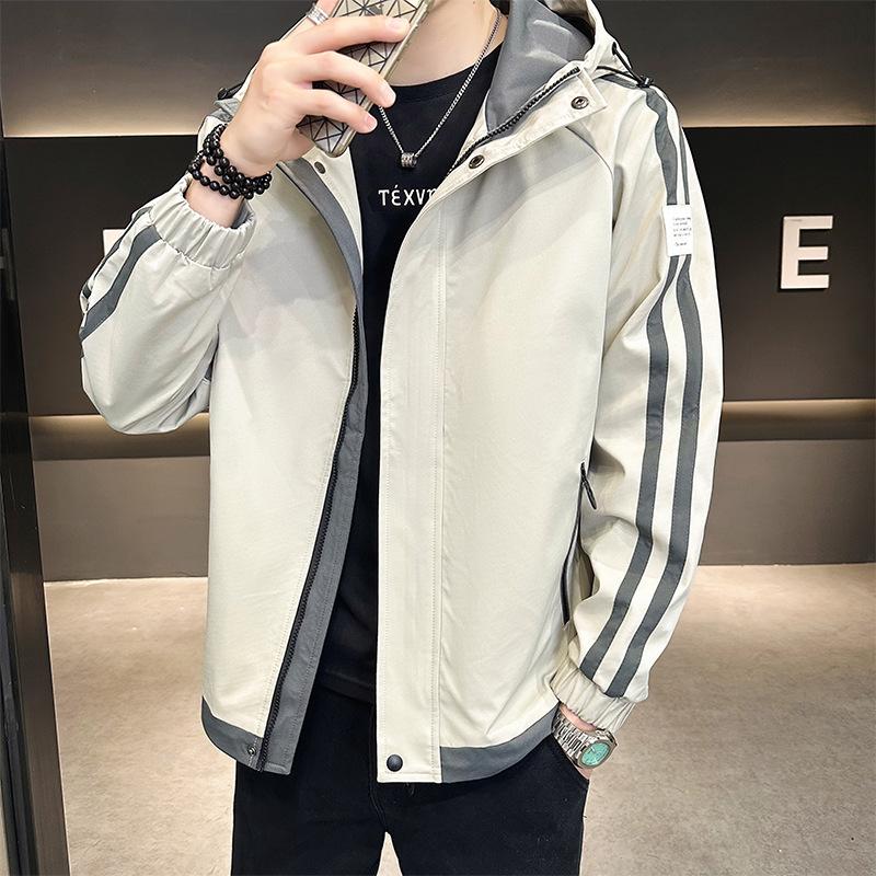 

Повседневная куртка мужская красивая универсальная молодежная повседневная мужская куртка с капюшоном весенне-осенняя трендовая одежда 4XL хаки