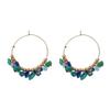 Boho Chic Circular Alloy Resin Earrings Women Geometric Dangle Hoop Jewelry Ethnic Style