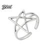 Hollow Star Shape Finger Ring Thumb Adjustable Opening Design Titanium