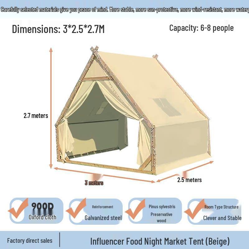 Three-Person Rainproof BBQ Dining Tent for Outdoors & Indoors