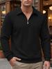 2025 Spring/Autumn Men's Outdoor Casual Lapel Half-Zip Pullover Sweatshirt with Long Sleeves