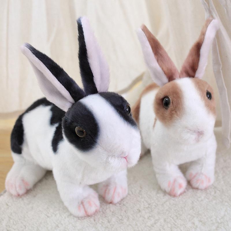 Simulation Rabbit Plush Toy Cute Rabbit Doll Little Black Rabbit Doll Girl Heart Doll Small Zodiac Rabbit Girl
