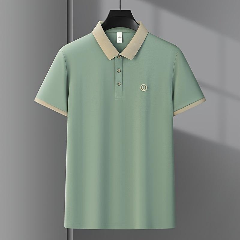 Men's Short-sleeved POLO Shirt Summer Light Luxury Business Casual Blouse Embroidered Lightweight Middle-aged And Young Men's T-shirt