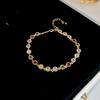 Zircon Round Geometric Flower Bracelet Vintage Style Bracelet Light Luxury High-End Hand Jewelry For Women