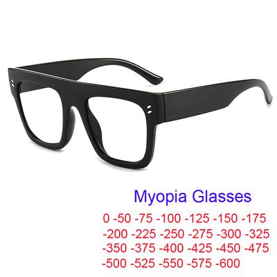 Men Luxury Vintage Eyeglasses Minus 0 To 6 Black Optical Clear Blue Light Blocking Myopia Glasses for Male
