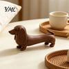 Charming Office Desk Accessories Vintage Dachshund Dog Figurine, Wiener Statue, Rustic Animal Tabletop Decorative Figures for Decor Ornament,