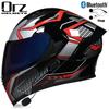 Orz Bluetooth Modular Motorcycle Helmet Full Face Half Dual Visor Winter Motorbike Men Women