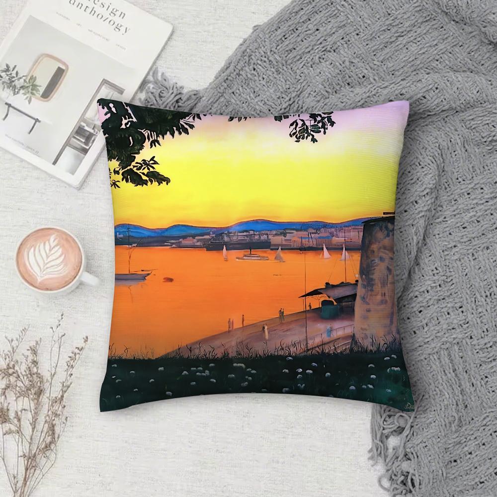 

Harald Oskar Sohlberg art Pillow Case Square Double-Sided Printing Short Plush Sofa Cushion Cover Bedroom Pillow 12x12Inch