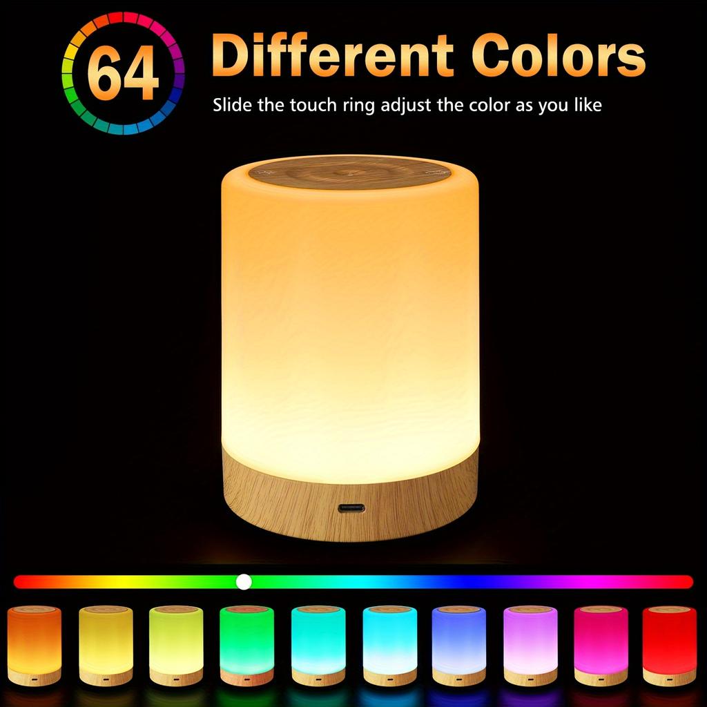 LED Touch Night Light, USB Charging, Dimmable Desk Light, Multi-color Mode, Timer, Portable Bedside Light Suitable For Bedrooms, Living Room