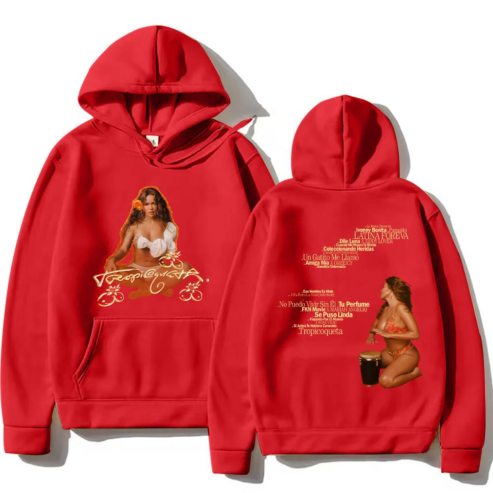 2025 Women's Multicolor Hoodies Karol G Tropicoqueta Tracklist Pullovers Hip Hop Long Sleeve Streetwear Unisex Y2K Clothes Tops