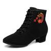  High Top Latin Dance Shoes Women Black Salsa Jazz Dancing Boots Shoe Heel Outdoor Adult Woman Ballroom Ballet Sneakers
