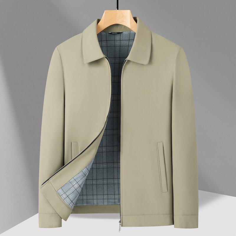 Popular Men's Spring Lapel Jacket for Middle-Aged & Elderly - Casual Dad's Coat for Civil Servants