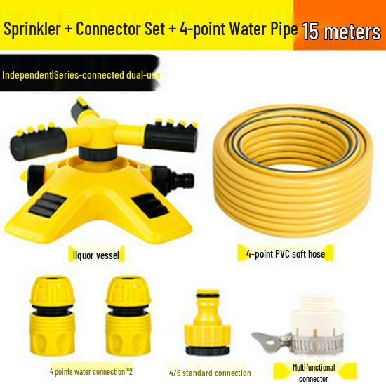 360° Automatic Rotating Three-Pronged Sprinkler Head for Nursery Irrigation.