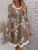 2025 Women's Christmas Dress Fashion O-Neck Long Sleeve Christmas Tree 3D Printed A-Line Dress Ladies Dresses Plus Size Femme
