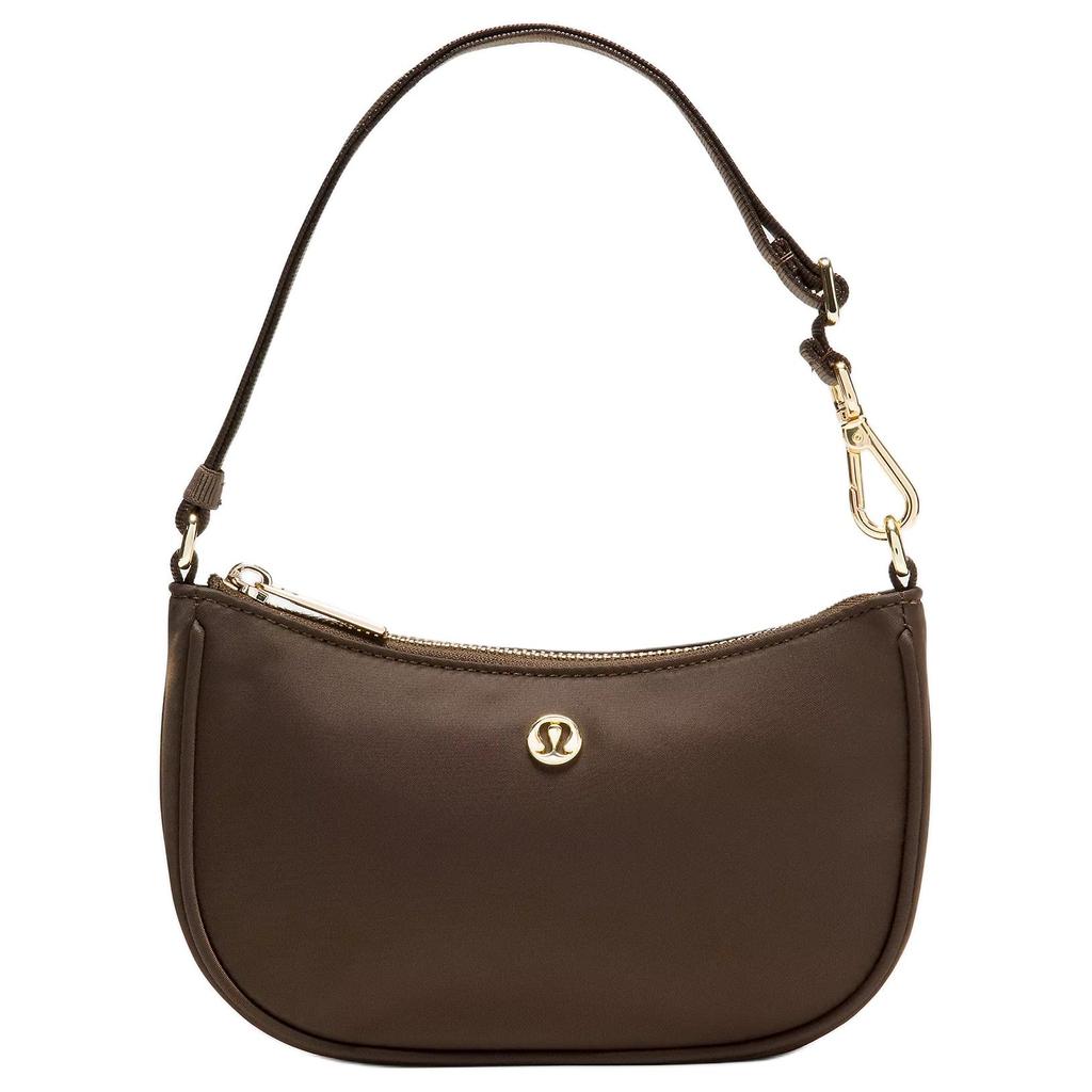 Lululemon City Essentials 1L Minimalistische Vielseitige Nylon-Tragetasche Schultertasche Mini Damen-Taschen Walnuss-Crunch Gold LW9FRIS-074345