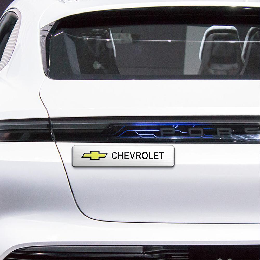 AABHM1 1/2Pcs 3D Aluminum Emblem Trunk Side Body Sticker For Chevrolet Cruze Lacetti Sonic Spark Sail Aveo Cobalt Malibu Captiva Camaro