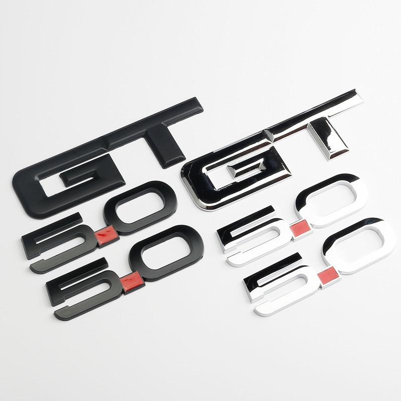 3 Pcs Metal Badge GT 5.0 Emblem Decal Car Sticker for All Models Decoration Toyota Mercedes Amg Ford Mustang GT 5.0 Accessories