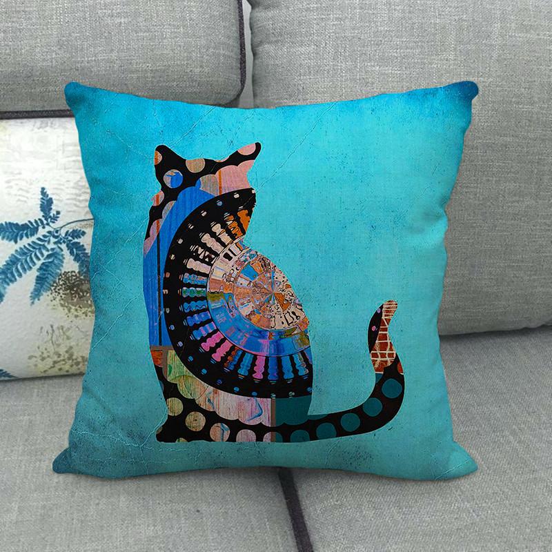 Bohemian Patterned Animal Dog Deer Digital Printing Short Plush Pillow Covers For Car Sofa Office Cushion Cover Home Goods