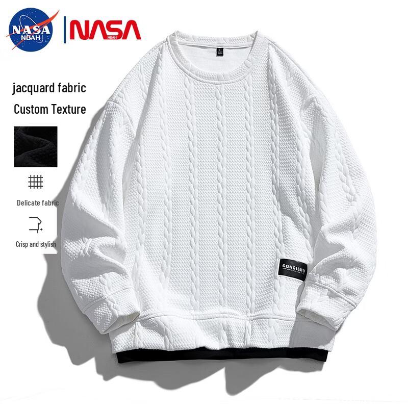 NASA NOAH Men s Cable Knit Round Neck Sweater M