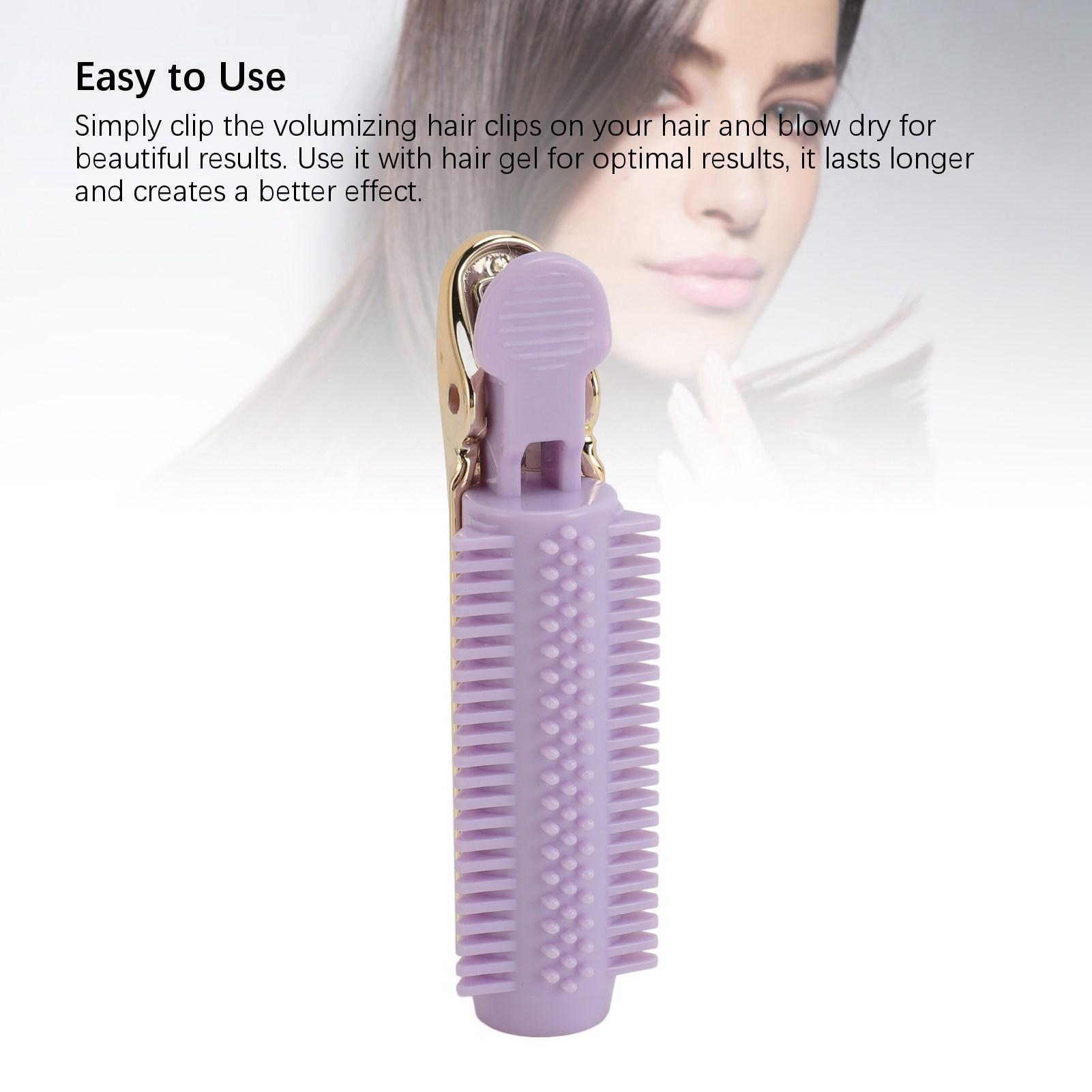 

4 шт. Заколки для волос с полыми зубцами, термостойкие зажимы для корней волос для придания объема волосам фиолетовый