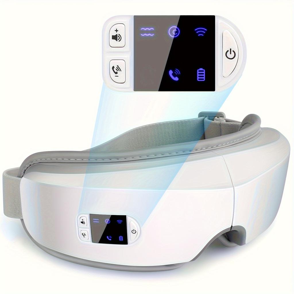 4D Intelligent Eye Massager with Pneumatic, Vibration And Heat Compress Massage,Five Comfortable Modes, Portable Eye Machine for Relaxation & Stress