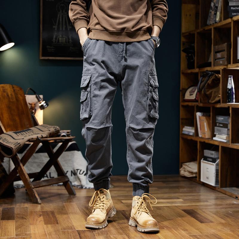 Multi-pocket Overalls Leggings Men's High-end Pants Trendy Brand High-end Men's Casual Loose Men's Trousers