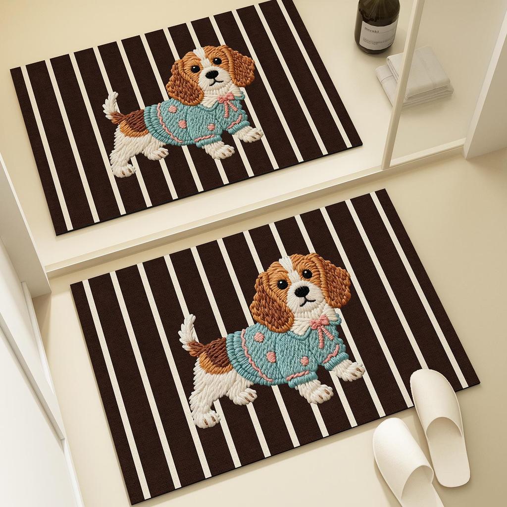 Cartoon Cute Quick-Dry Non-Slip Bathroom Mat - Absorbent, Dirt-Resistant, Easy-to-Clean Diatomaceous Earth Design.
