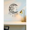 Moon Phase Mandala Wall Art Bohemian Metal Decor with Healing Crystals