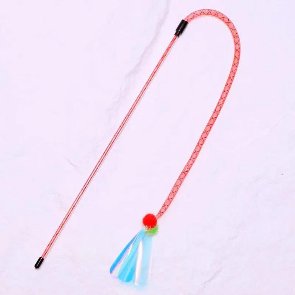 2pcs/3pcs Cat Toys Tassel Cats Teaser Stick Interactive Cat Toy with Bell Colorful Ball Cats Toy Elastic Mesh Kitten Toys