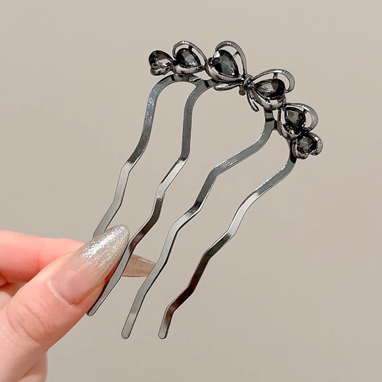 

Butterfly Hair Combs for Bride Wedding U Shaped Hairpins Side Clips Elegant Bridal Hair Jewelry Shiny Rhinestone Headdress